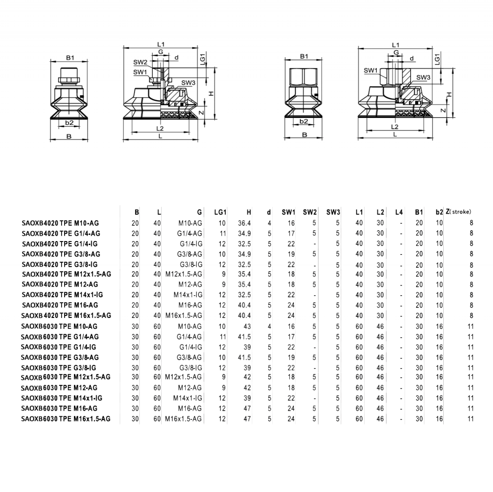 SAOXB-40x20-TPE-85-G3/8-IG ���������� ��������� �������� (��������)